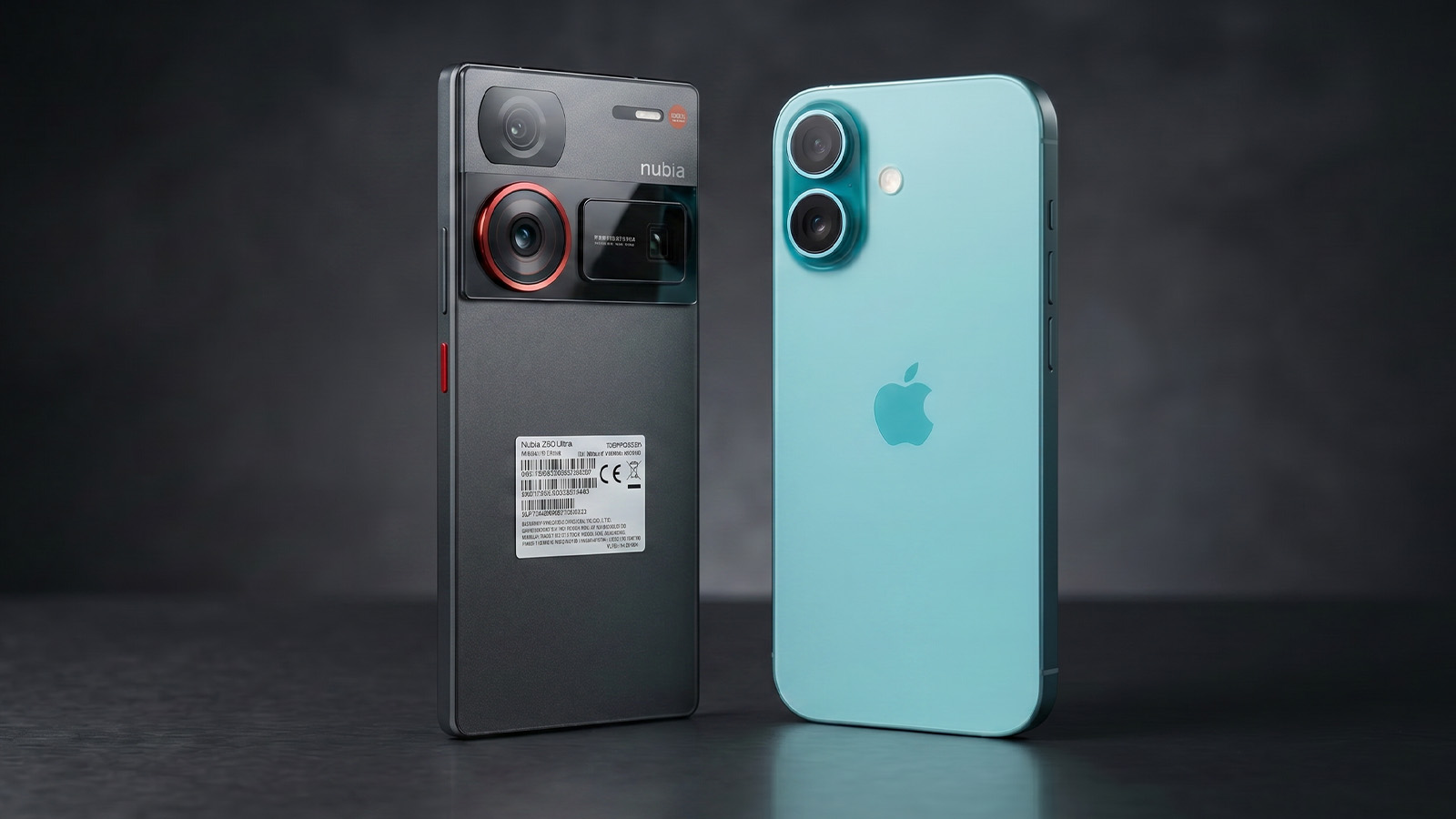 Nubia Z60 Ultra vs iPhone 16 gaming battery iOS Android comparison